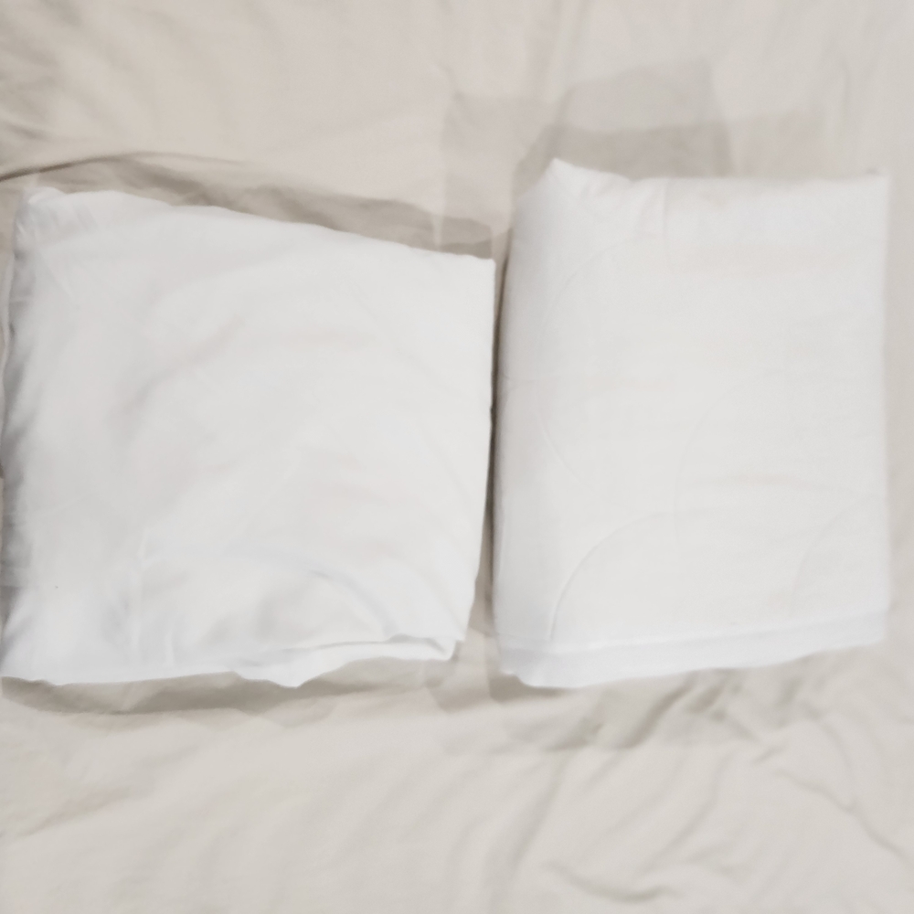 White Quilted Mattress Protector Fitted Sheet Bedding Set